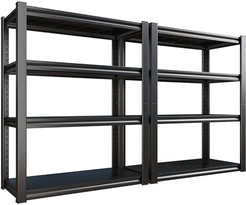 2-pack garage shelving, 1600 lbs, 56" tall, black