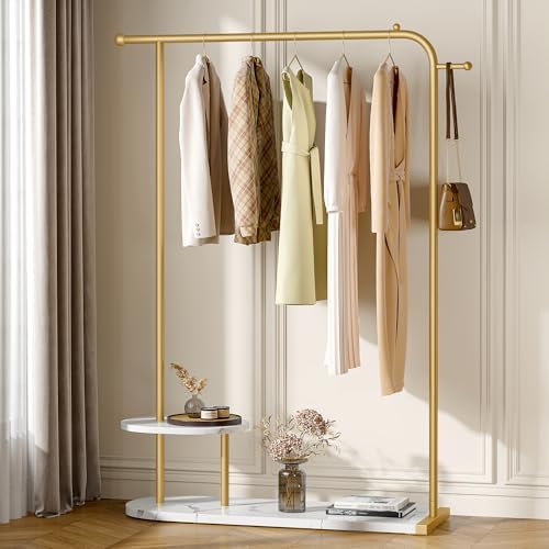 Clothes rack, 2 shelves, gold