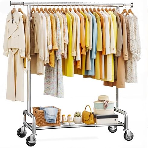 Clothes rack, 450 lbs, 76" wide, chrome