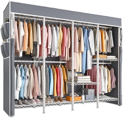 Clothes rack with cover, 1100 lbs, white