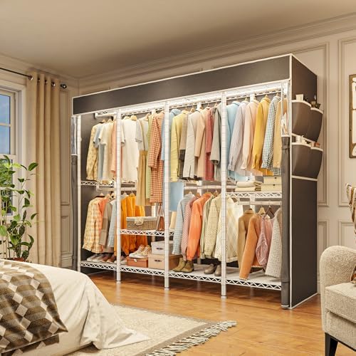 Clothes rack with cover, 1150 lbs, black