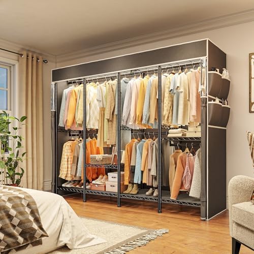 Clothes rack with cover, 1150 lbs, white