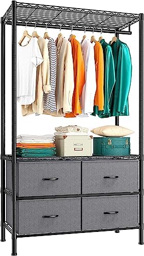 Freestanding closet system, 4 drawers, black