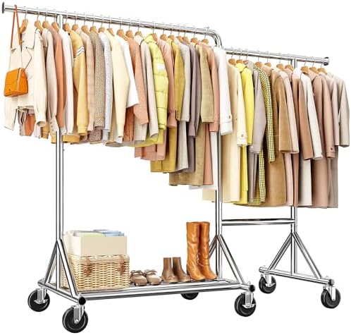 L-shaped garment rack, 500 lbs