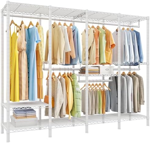 L-shaped portable closet, 1100 lbs, white